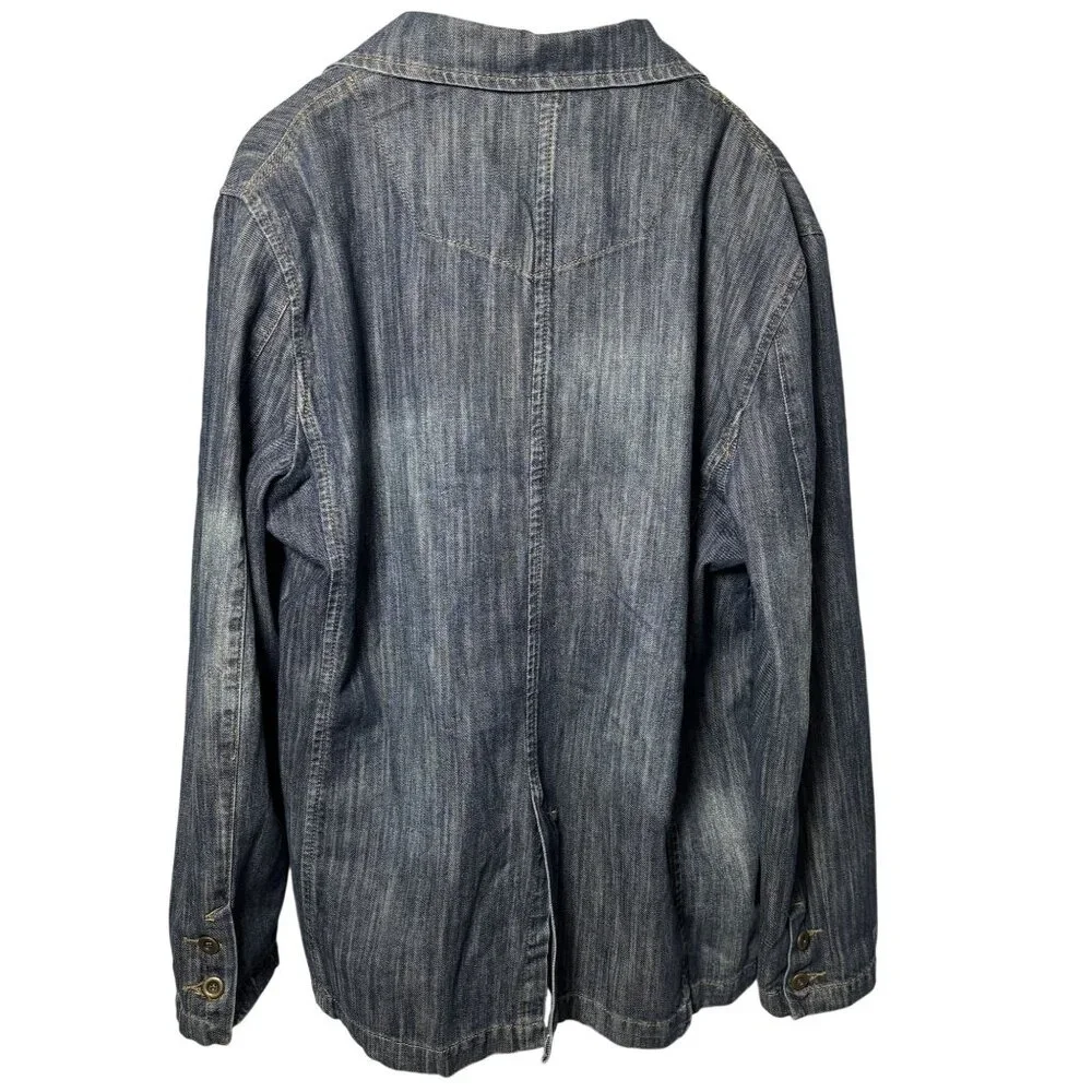 Mens XXL Surco Blue denim long sleeve Jacket Embroidered Eagle
